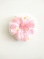 Daisy Scrunchie Double Layered, handmade hair tie, elastic,pink scrunchie,Scrunchy , adult scrunchie