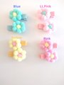 Pompom clips pair Daisy, children hair clip, anti-slip clip ,kawaii clip girl hair clip handmade hair accessories