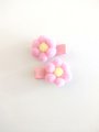 Pompom clips pair Daisy, children hair clip, anti-slip clip ,kawaii clip girl hair clip handmade hair accessories