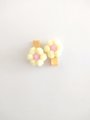 Pompom clips pair Daisy, children hair clip, anti-slip clip ,kawaii clip girl hair clip handmade hair accessories