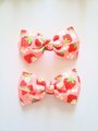 Kids hair clip piggy, girls hair clip, small hair clips, handmade hair accessories, strawberry hair clips