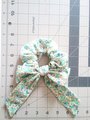 Floral scrunchie, bow scrunchie, adult scrunchie,hair tie, elastic, handmade hair accessories,