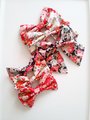 Sakura fabric hair bow, Japanese hair bow, sailor hair bow, handmade accessories, 6" hair bows,hair bow