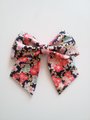Sakura fabric hair bow, Japanese hair bow, sailor hair bow, handmade accessories, 6" hair bows,hair bow