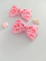 Cherry hair clips,Girl hair clips, piggy bows,pig tail bows,handmade hair bow,kawaii hair clips