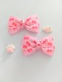 Cherry hair clips,Girl hair clips, piggy bows,pig tail bows,handmade hair bow,kawaii hair clips