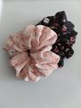 Chiffon scrunchie, large chiffon scrunchie, elastic,hair accessories,hair tie, Floral scrunchie Daisy scrunchie