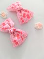 Cherry hair clips,Girl hair clips, piggy bows,pig tail bows,handmade hair bow,kawaii hair clips