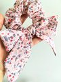 Floral scrunchie,bow scrunchie, adult scrunchie,hair tie, elastic,handmade hair accessories
