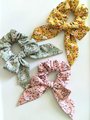 Floral scrunchie,bow scrunchie, adult scrunchie,hair tie, elastic,handmade hair accessories