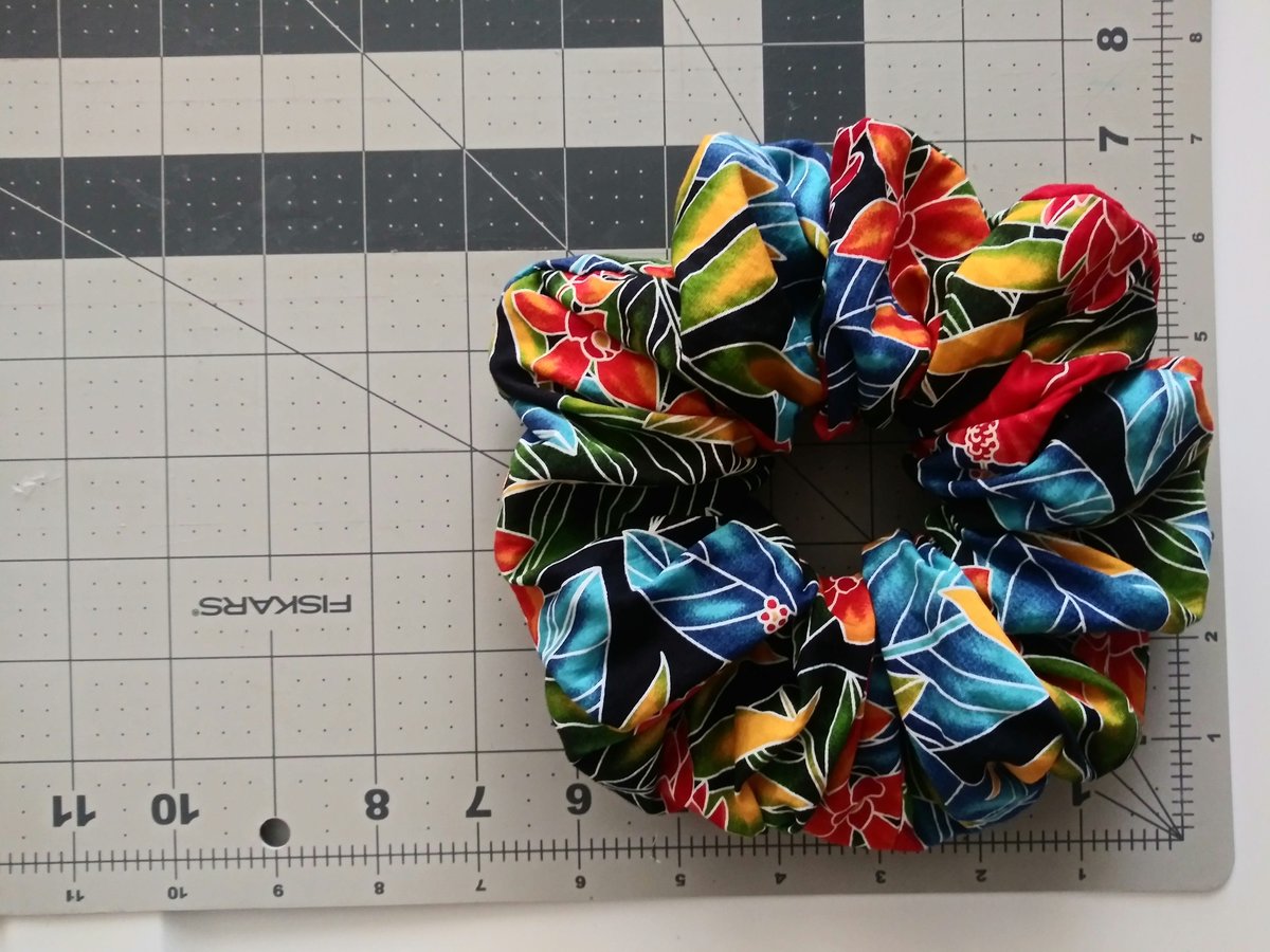 Hawaiian XL Scrunchie, Floral scrunchie,made in Hawaii, handmade hair accessories