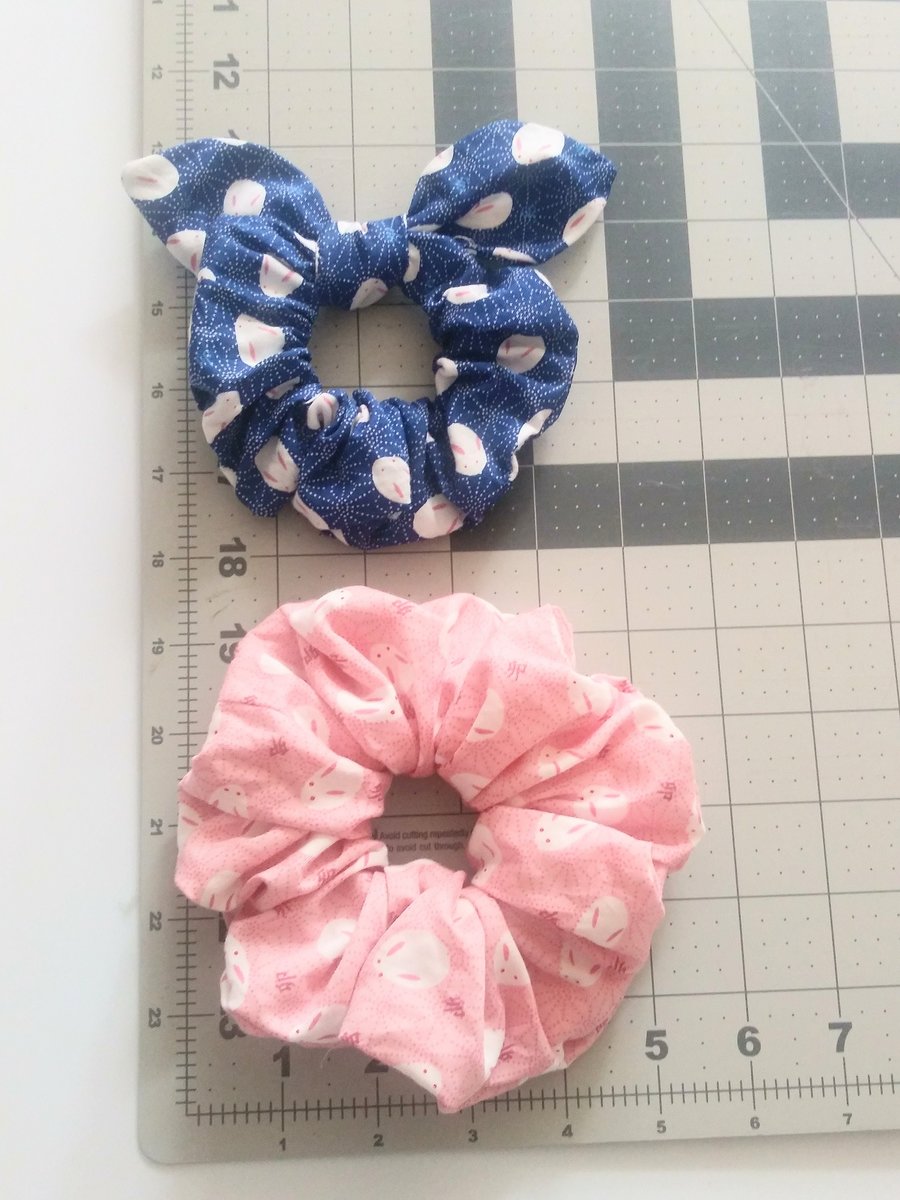 Bunny ears scrunchie, Japanese Rabbit, handmade hair accessories, hair ties, elastic