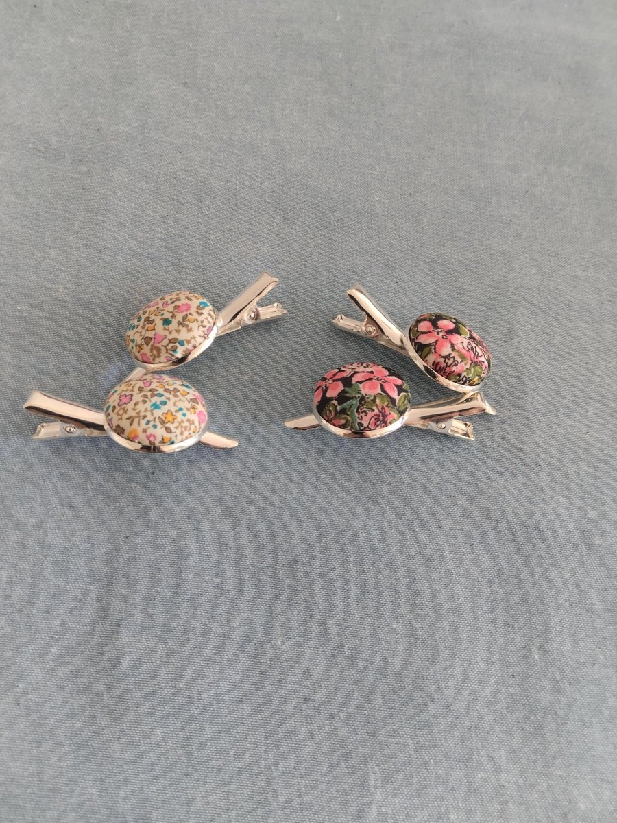 Floral hair clip,small hair clip, Liberty Tana lawn hair clip, pair hair clip