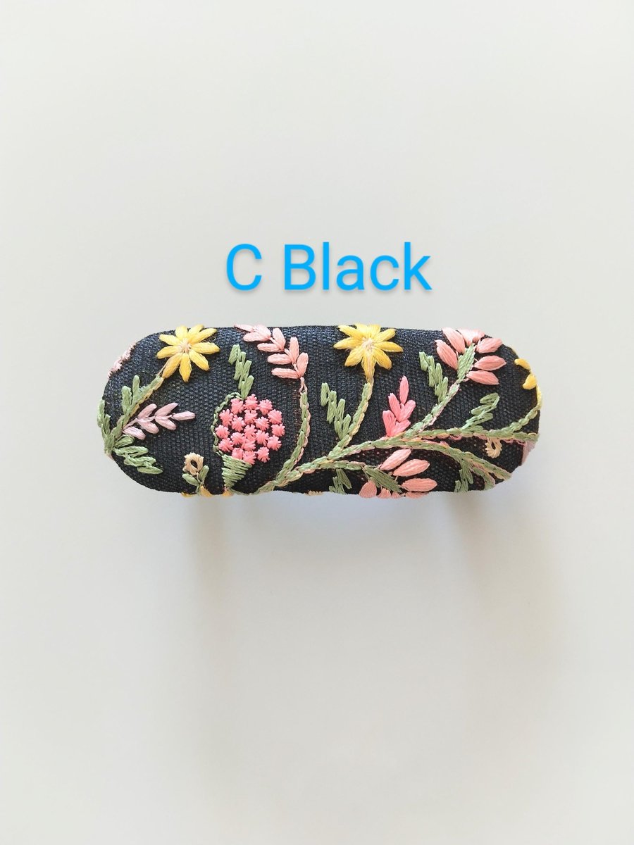 Oriental hair Barrette,French Barrette,hair clips, Floral hair barrette,Gift for her, Fabric covered hair accessories.