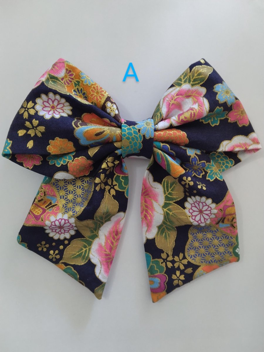 Japanese pattern hair bow, Sailor hair bow,hair accessories, hair barrette