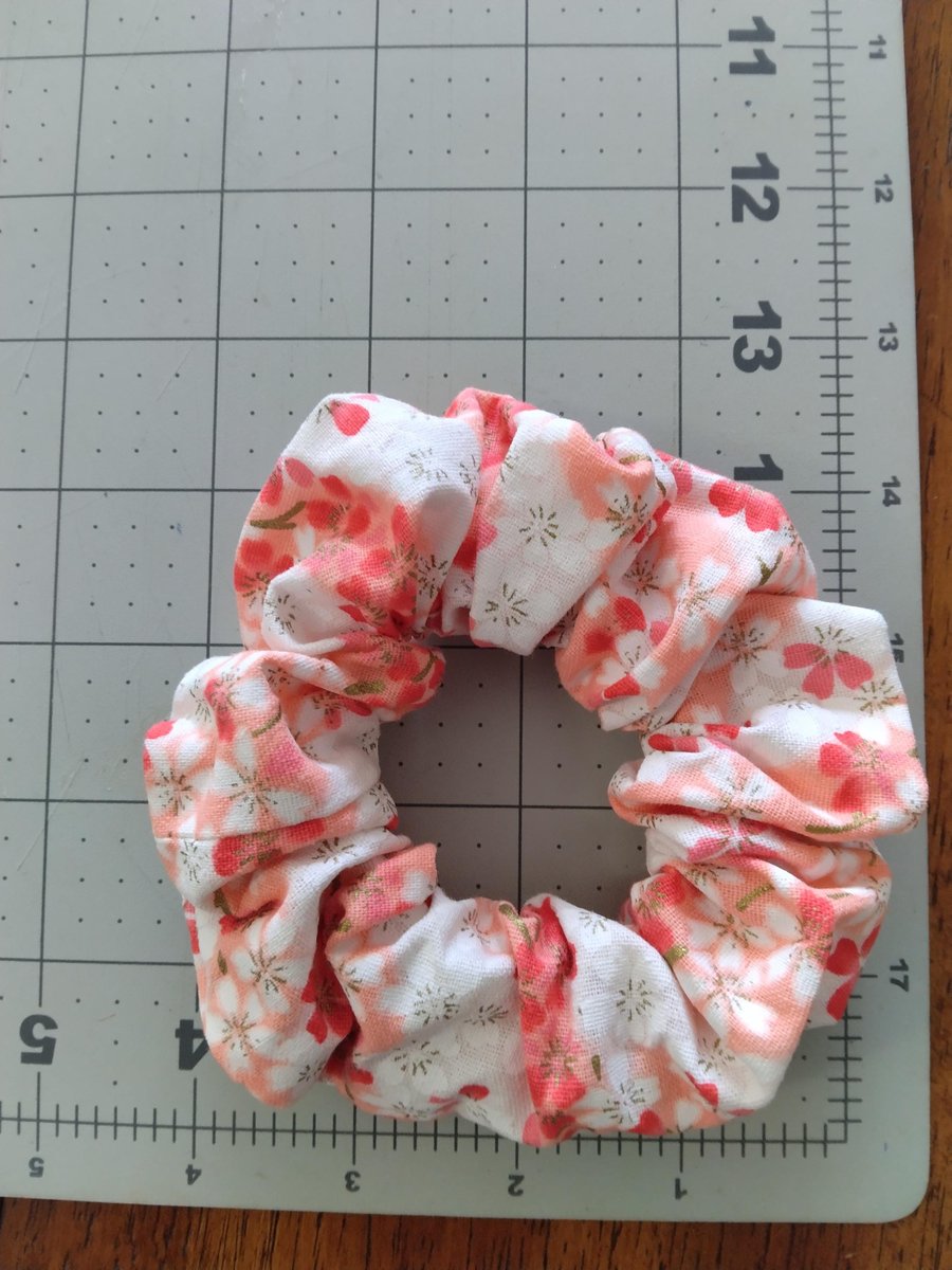 Japanese Sakura hair scrunchie,floral hair ties, hair ties, elastic, hair ties, handmade hair accessories