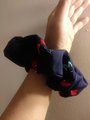 Cherry scrunchie Navy , hair ties, elastic, scrunchy, Bunny ears scrunchie, adult scrunchie