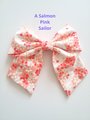 Fabric hair bow, Japanese hair bow, Sailor bow, handmade accessories,Sakura hair bows, cherry blossom, Adult hair bow