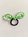 Hawaiian print Bunny ears hair ties, handmade hair accessories, elastic,tropical flower