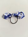 Hawaiian print Bunny ears hair ties, handmade hair accessories, elastic,tropical flower