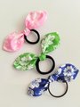 Hawaiian print Bunny ears hair ties, handmade hair accessories, elastic,tropical flower