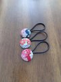 Button hair ties ,Set of 2 hair ties Sakura pattern, Adults hair ties, handmade hair accessories, Japanese hair ties ,kurumi hair ties