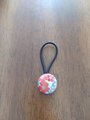 Button hair ties ,Set of 2 hair ties Sakura pattern, Adults hair ties, handmade hair accessories, Japanese hair ties ,kurumi hair ties