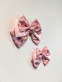 Pink Satin hair bow, Character hair bow,Japanese hair bow, Big hair bow, Cosplay