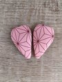 Fabric snap clip ,Set of two ,small clip anime inspired hair clip ,heart hair clip