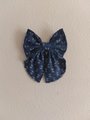Jeans fabric hair bow,Handmade hair bow