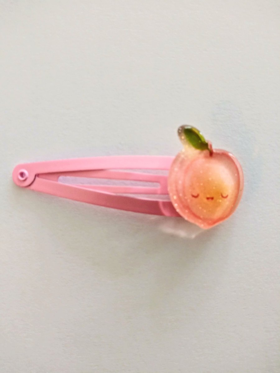 Snap hair clip , peach Handmade hair accessories, adult hair clip, kids hair clips