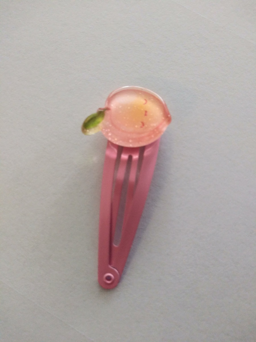Snap hair clip , peach Handmade hair accessories, adult hair clip, kids hair clips