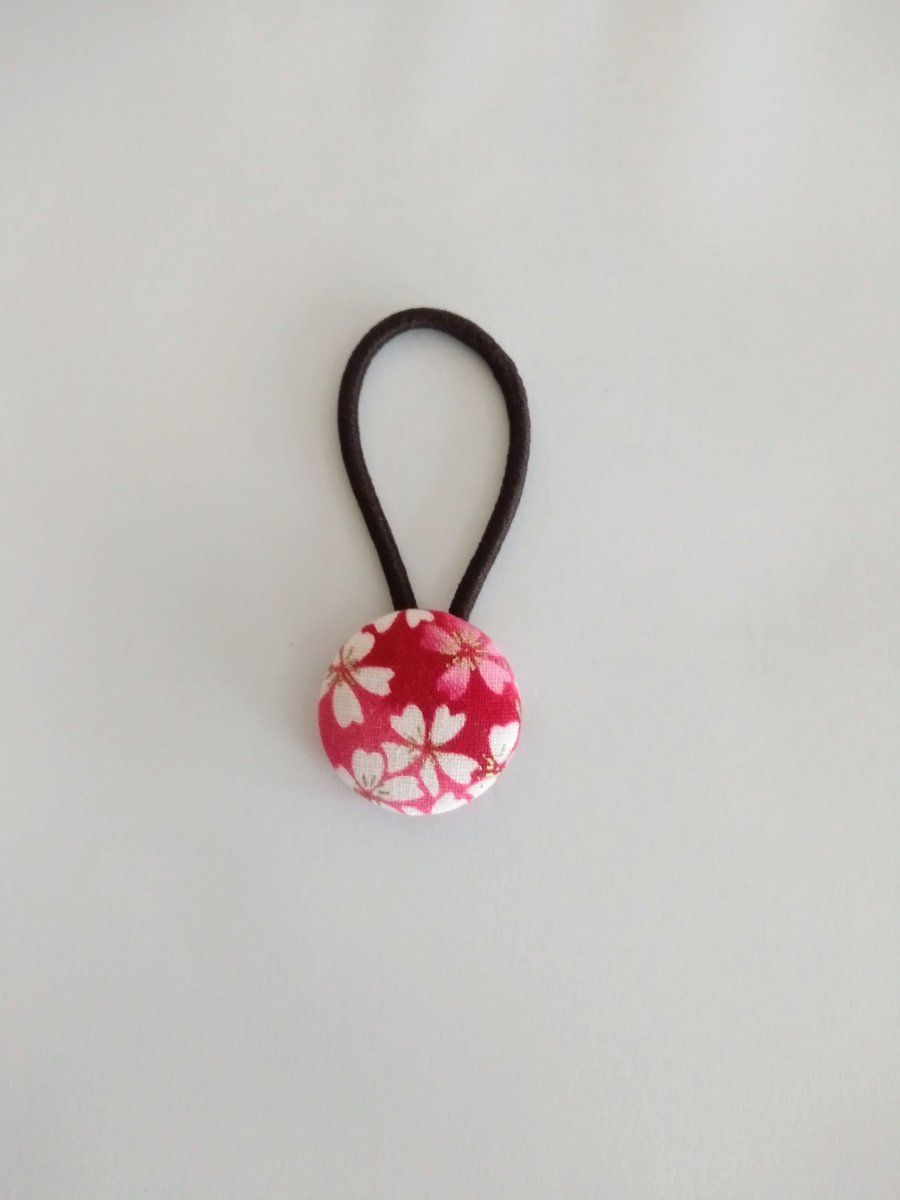 Button hair ties Set of 2, Sakura hair tie, Japanese hair ties,kurumi button hair ties, adult hair ties, handmade accessories
