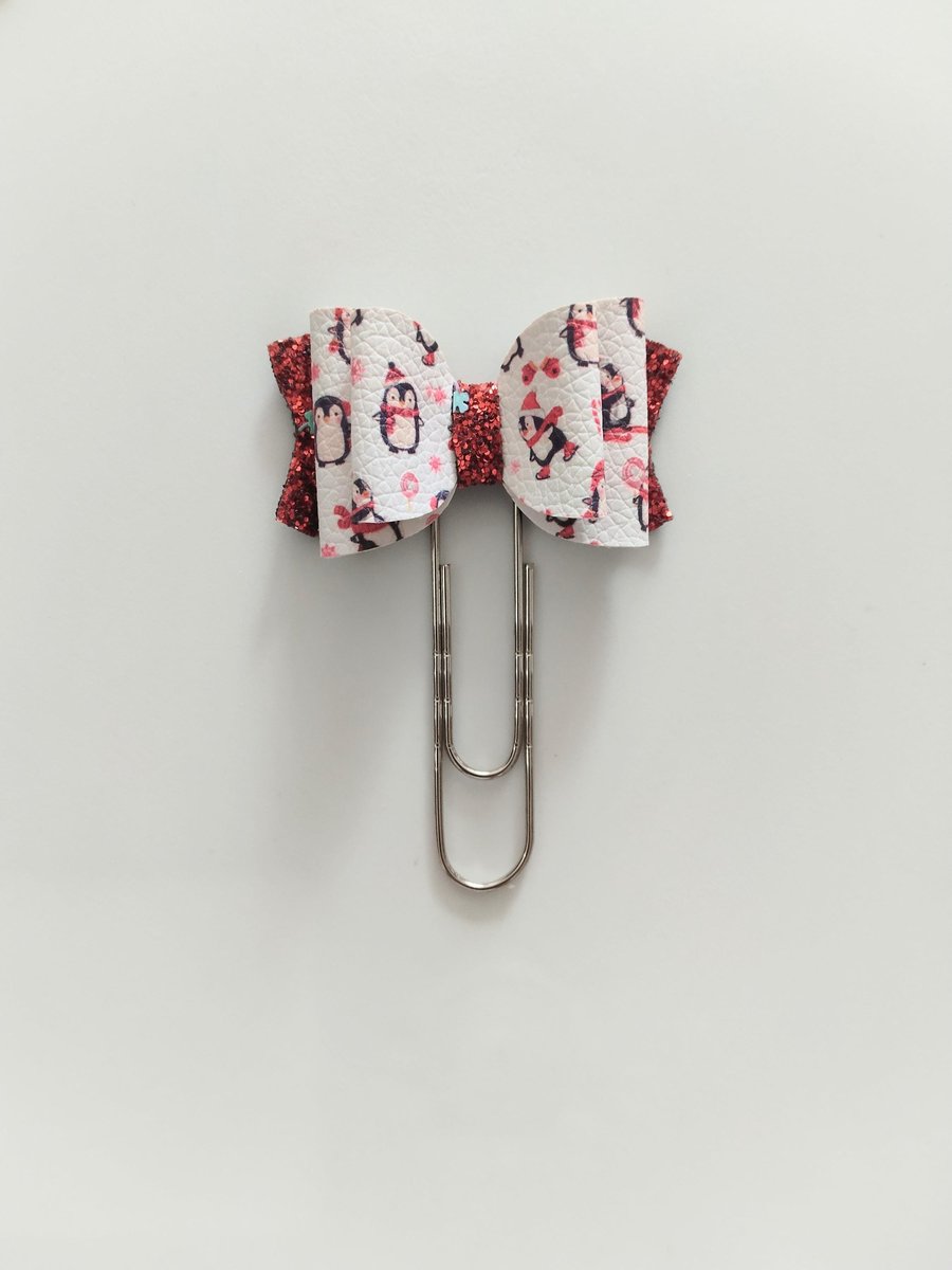 Planner paper clip, Christmas, Santa,penguin,Bow planner paper clip