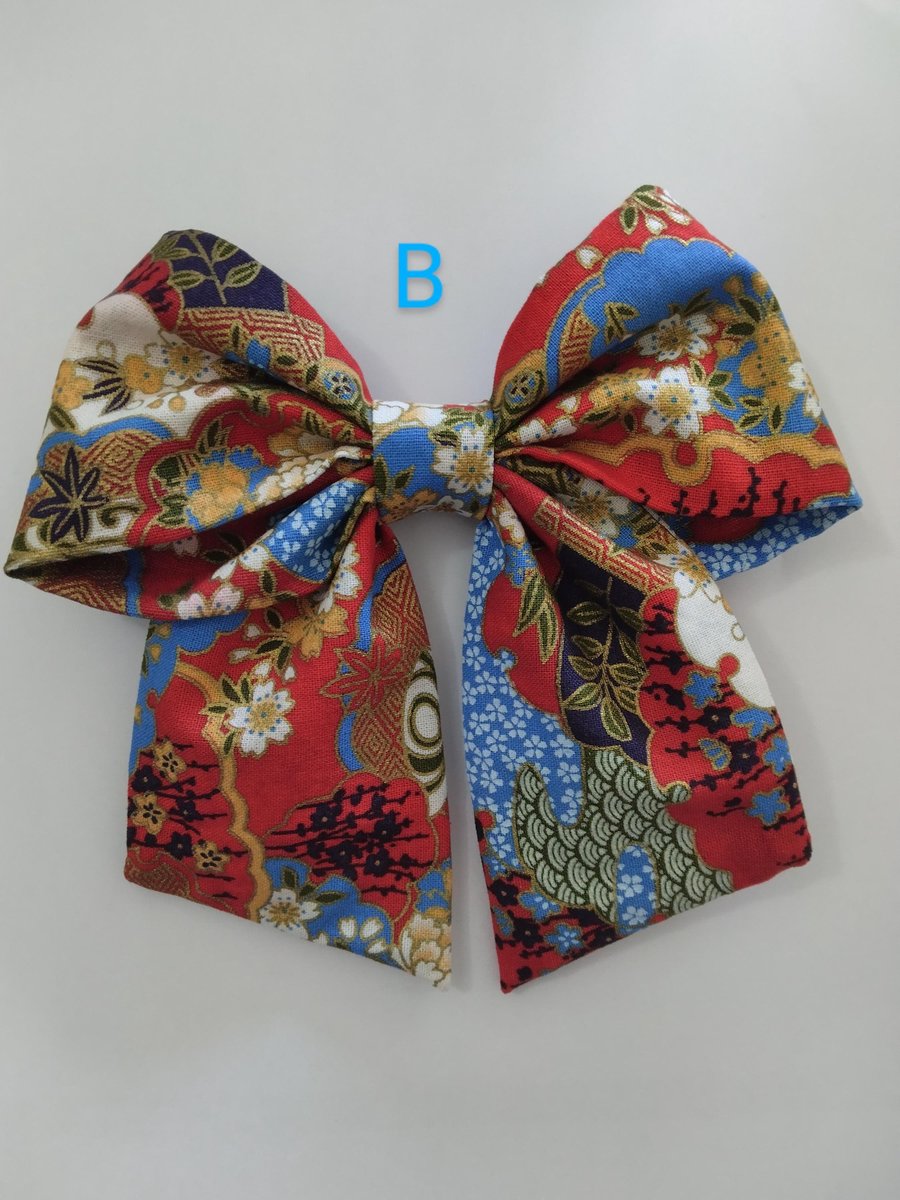 Japanese pattern hair bow, Sailor hair bow,hair accessories, hair barrette