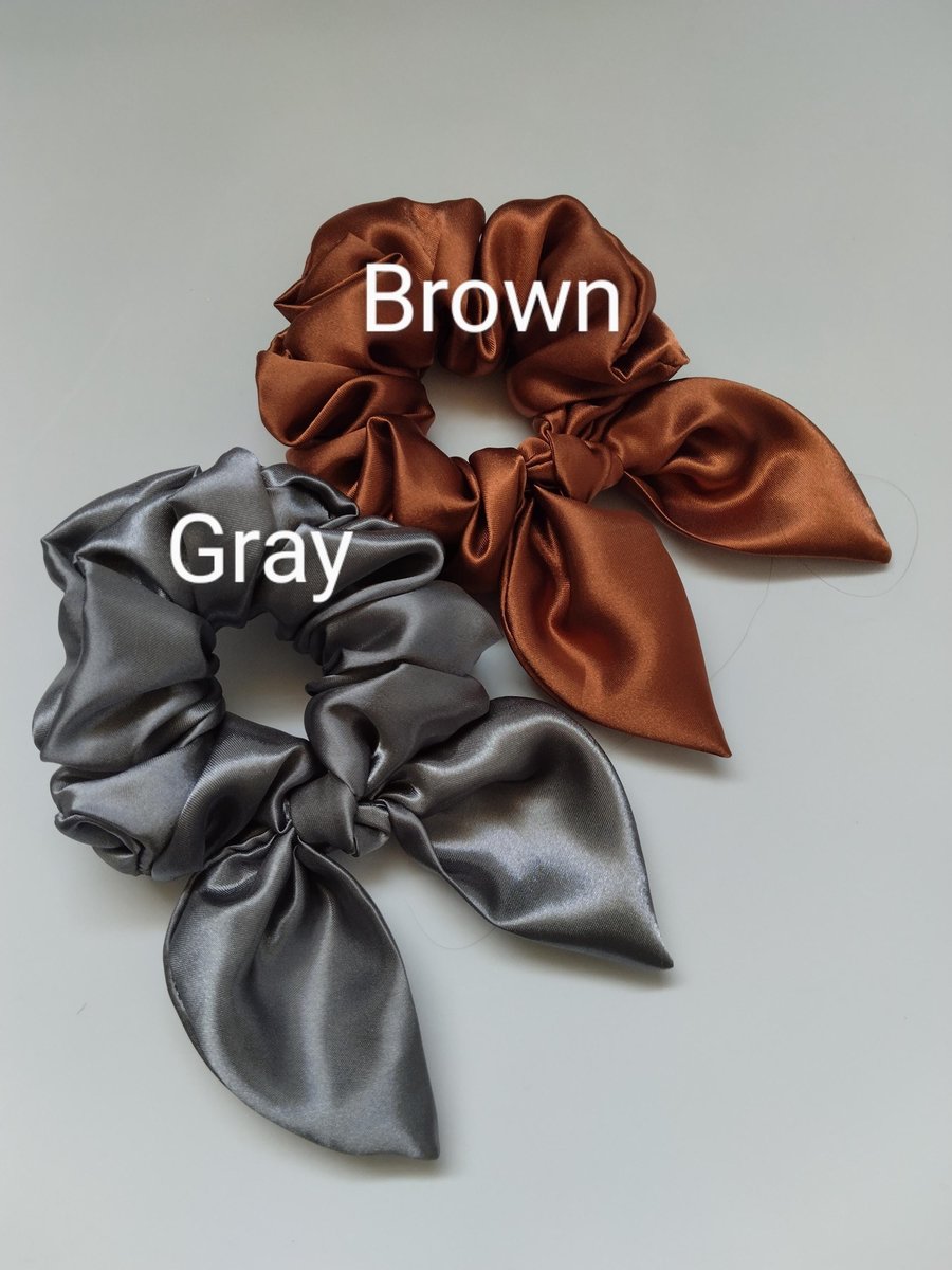Satin scrunchie,bunny ears scrunchie,Scrunchy, elastic, Rabbit ears scrunchie,hair accessories,adult hair ties