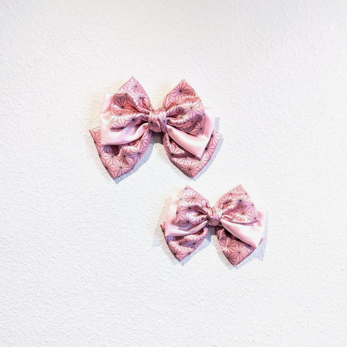 Pink Satin hair bow, Character hair bow,Japanese hair bow, Big hair bow, Cosplay