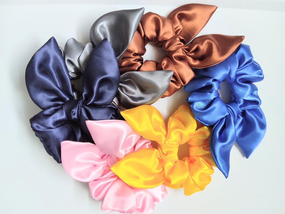 Satin scrunchie,bunny ears scrunchie,Scrunchy, elastic, Rabbit ears scrunchie,hair accessories,adult hair ties