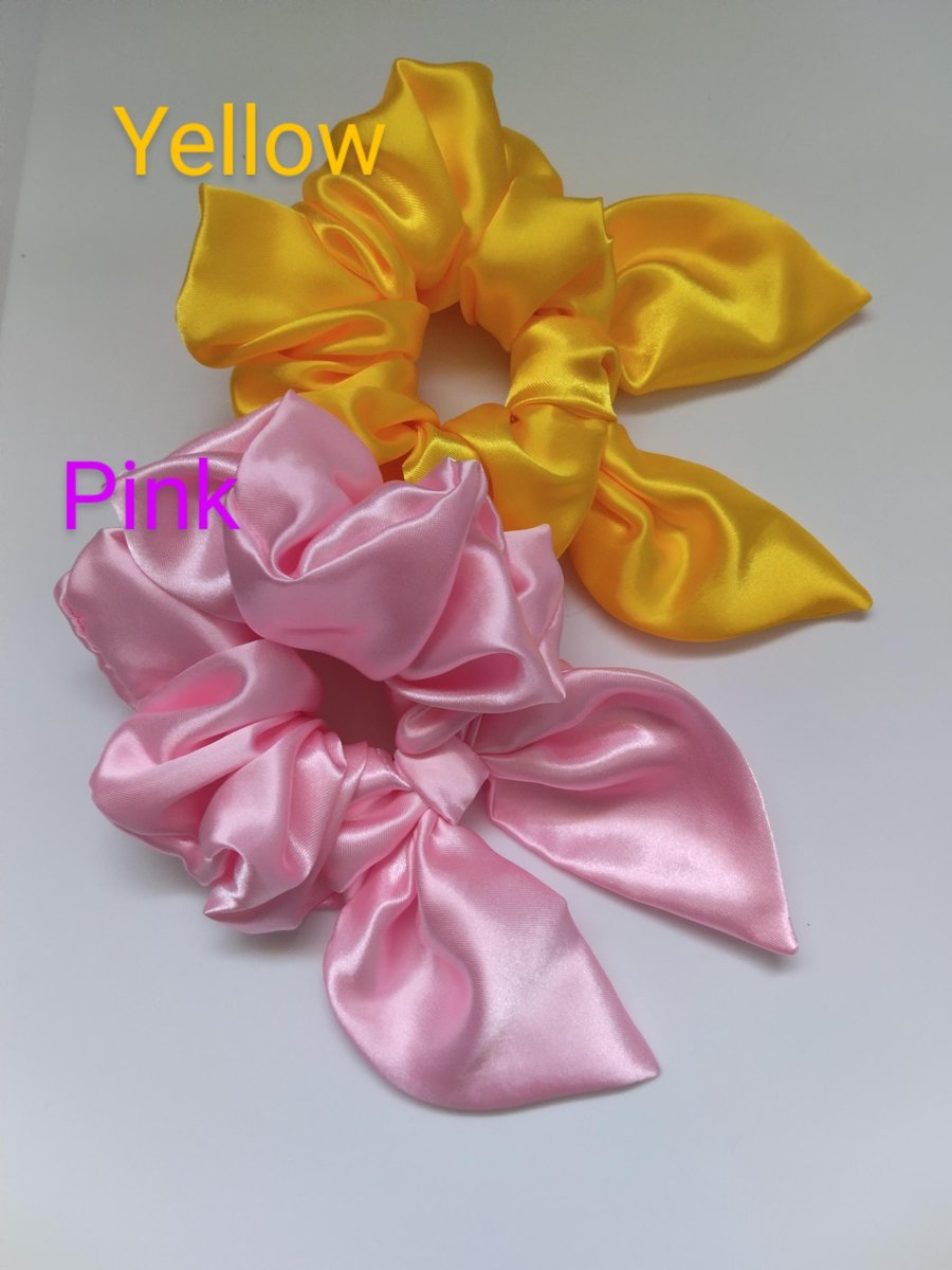 Satin scrunchie,bunny ears scrunchie,Scrunchy, elastic, Rabbit ears scrunchie,hair accessories,adult hair ties