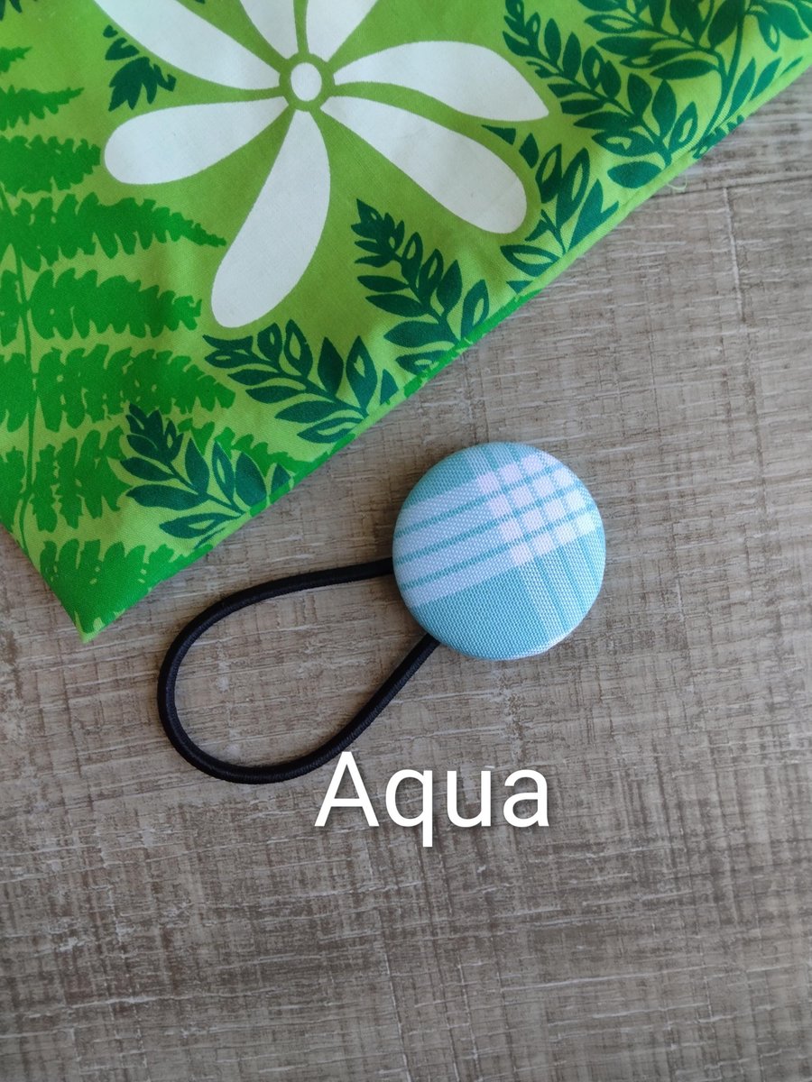 Handmade Palaka Plaid Hair Tie: Aloha Fabric Hair Accessory