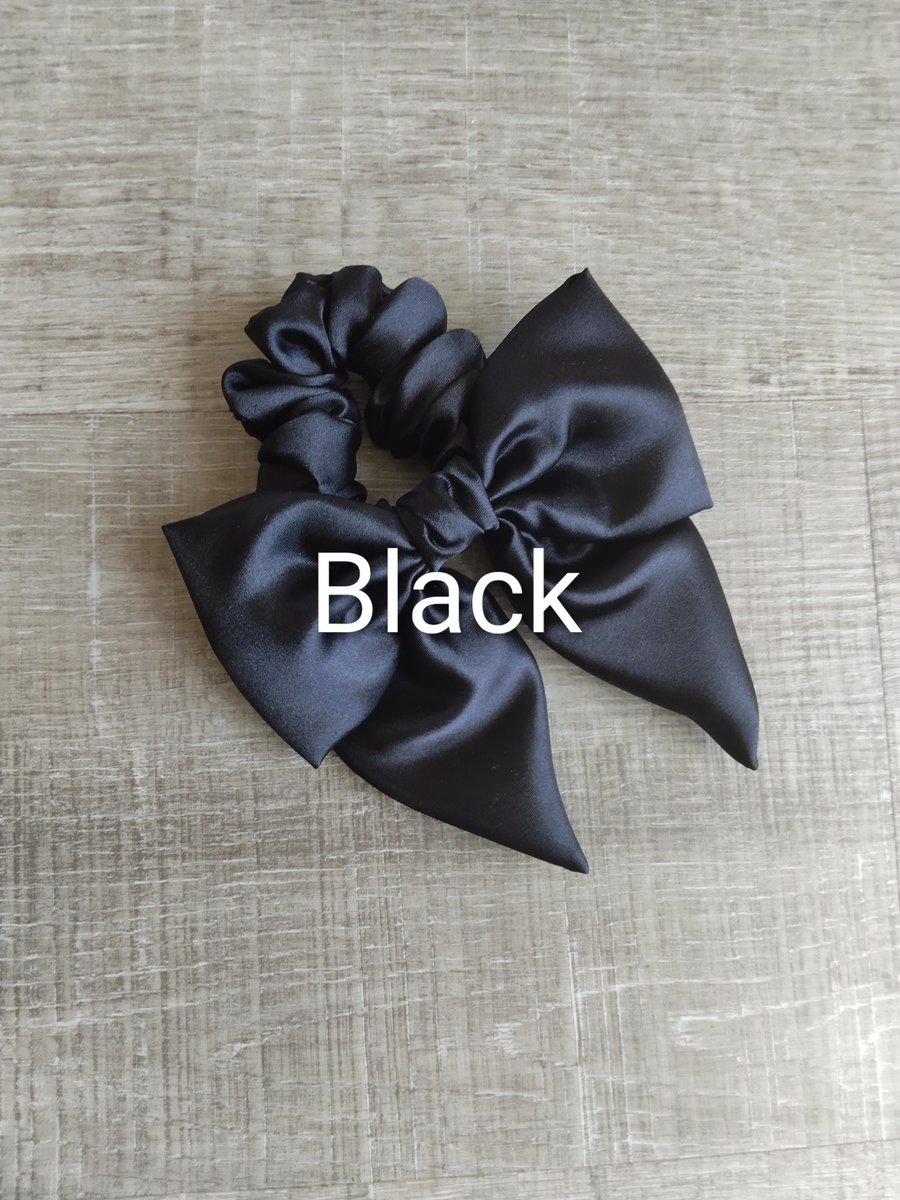 Satin scrunchie, scrunchie with bow, adult and youth