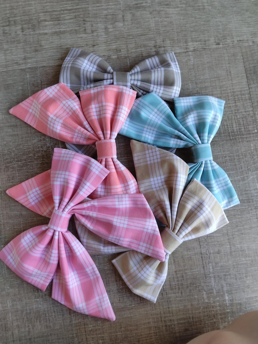 Palaka Plaid Sailor hair bow Hair accessories hair clips