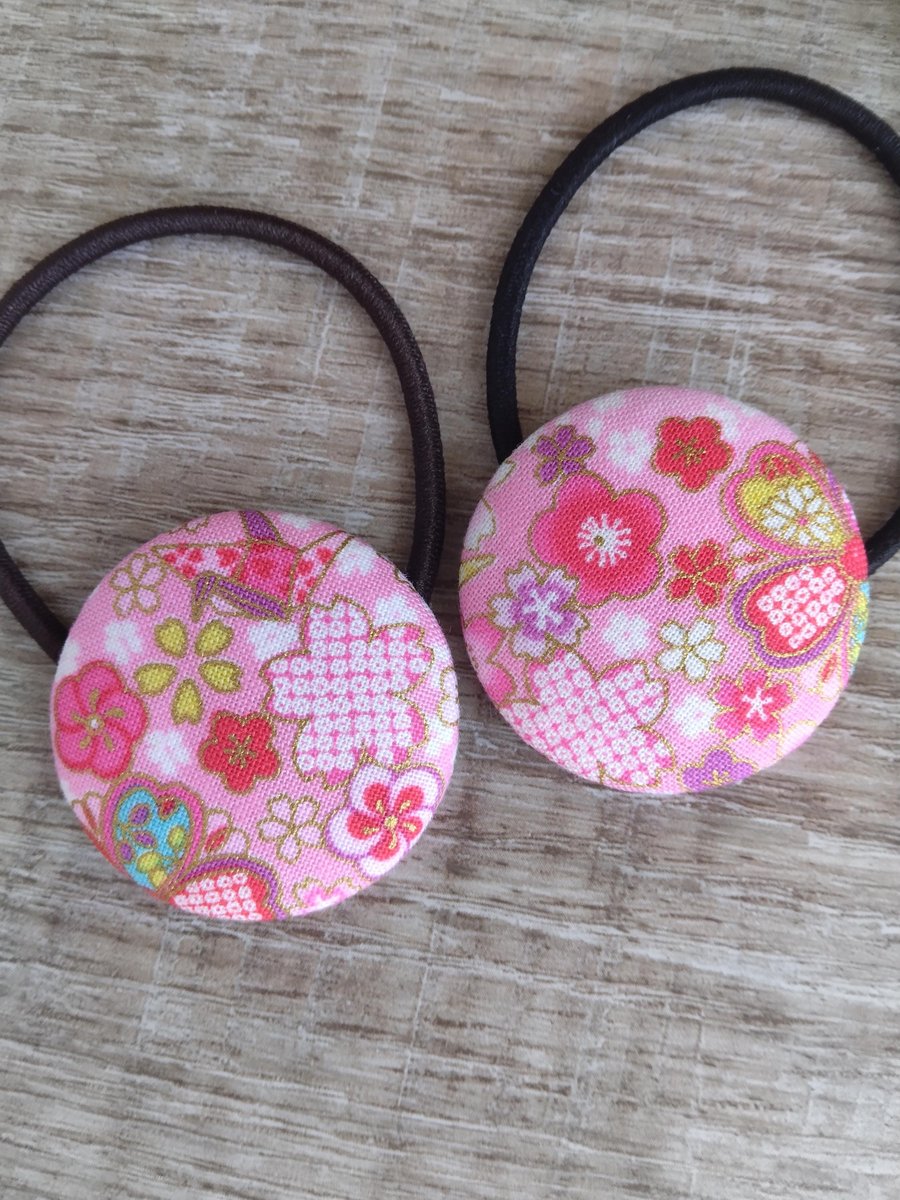 Handmade Japanese cotton hair ties, Floral hair ties,hair accessories