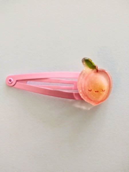 Snap hair clip , peach Handmade hair accessories, adult hair clip, kids hair clips