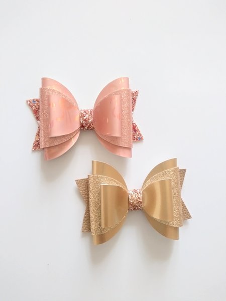Glitter faux leather hair bow,kids hair bow, 4 inches hair bow, vegan hair bow, handmade hair accessories
