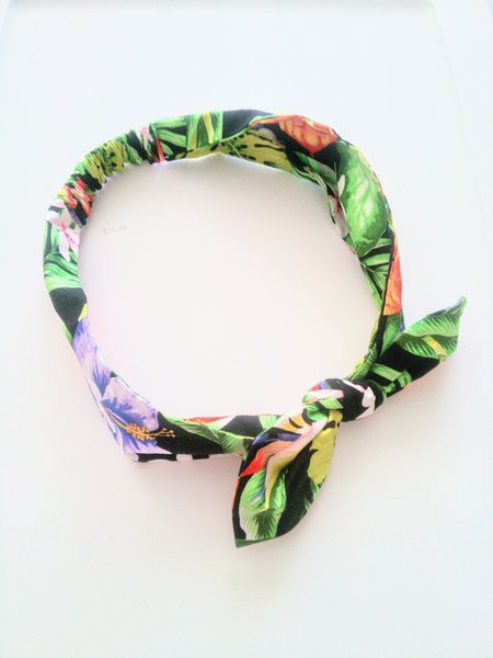Aloha knotted head band, Floral headband, adult head band,made in Hawaii, handmade hair accessories