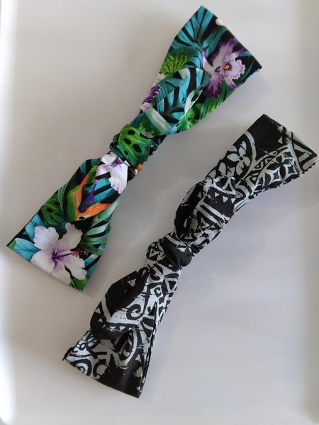 Aloha knotted head band, Hawaiian print,made in Hawaii, adult head band Bunny ears head band, handmade hair accessories