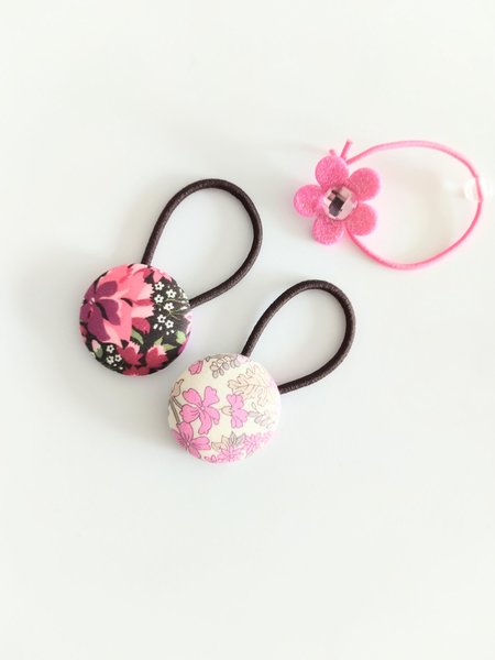 Floral button hair tie, Liberty hair ties,hair ties for adults, Kurumi hair ties, elastic,Gift for her