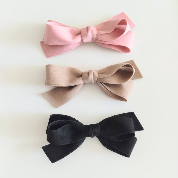 Suede Hair barrette for adults, handmade hair Barrette,hair bows, hair clips, pink hair bows,Black hair bows