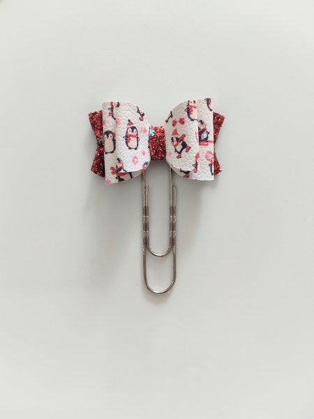Planner paper clip, Christmas, Santa,penguin,Bow planner paper clip
